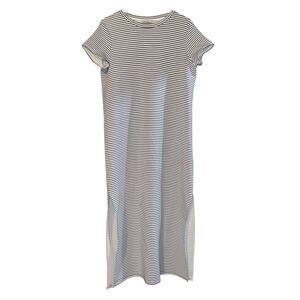 Spanx AirEssentials Maxi T-Shirt Dress Blue Stripe XL Nautical Resort  Beach